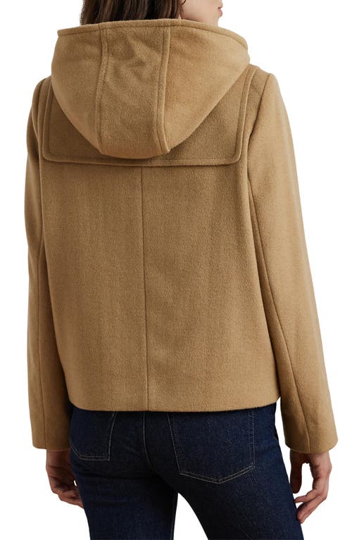 Shop Lauren Ralph Lauren Toggle Front Wool Blend Jacket In Camel