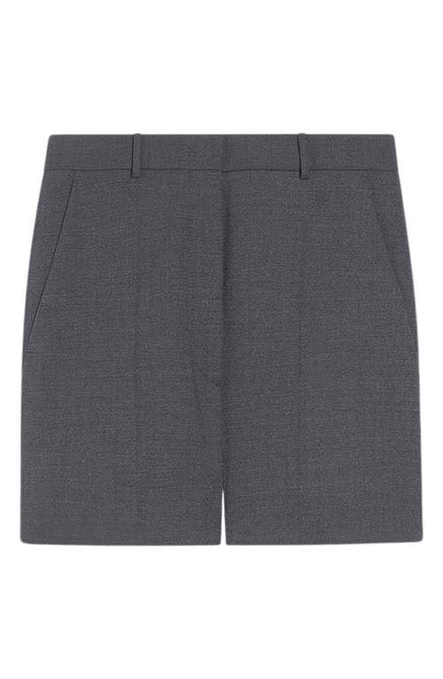 Shop Sportmax Virgin Wool Shorts In Dark Grey