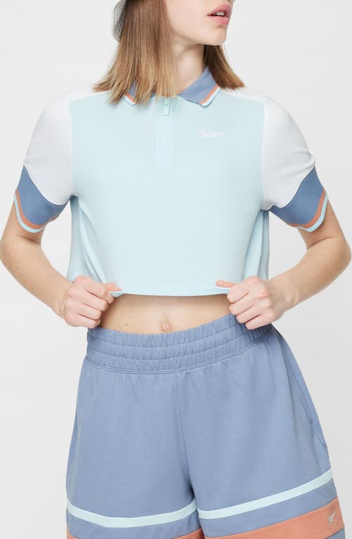 Nike Kids' Sportswear Quarter Zip Tennis Crop Pullover In Blue