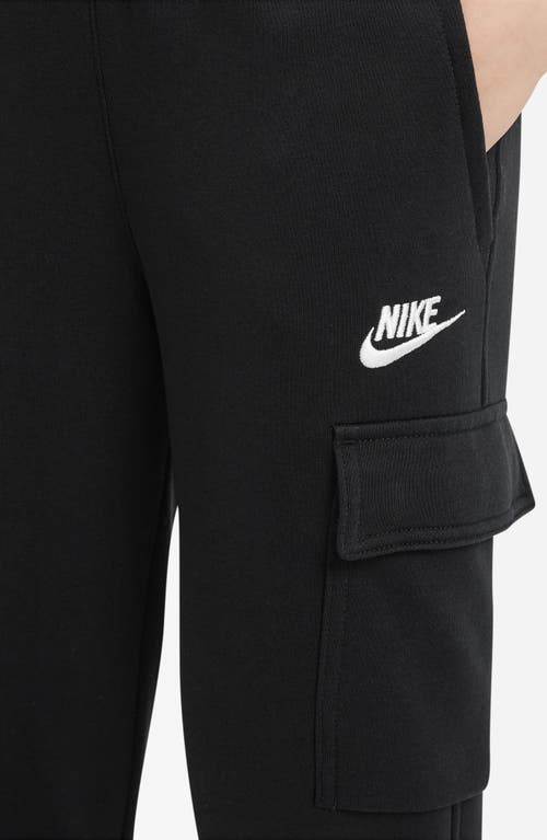 Shop Nike Kids' Sportswear Club Fleece Cargo Joggers In Black/black/white