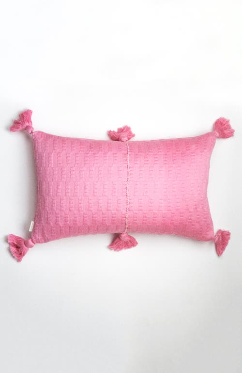 Shop Archive New York Antigua Classic Solid Handwoven Cotton Throw Pillow In Bubblegum Pink