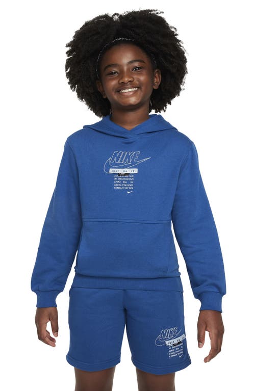 Nike Kids' Sportswear Club Embroidered Fleece Hoodie In Blue