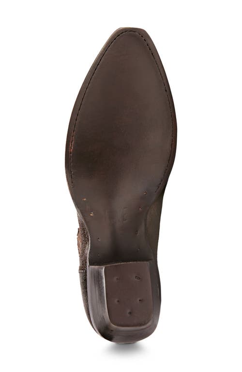 Shop Frye Sacha Western Chelsea Boot In Chocolate - Waxed Velour Wp