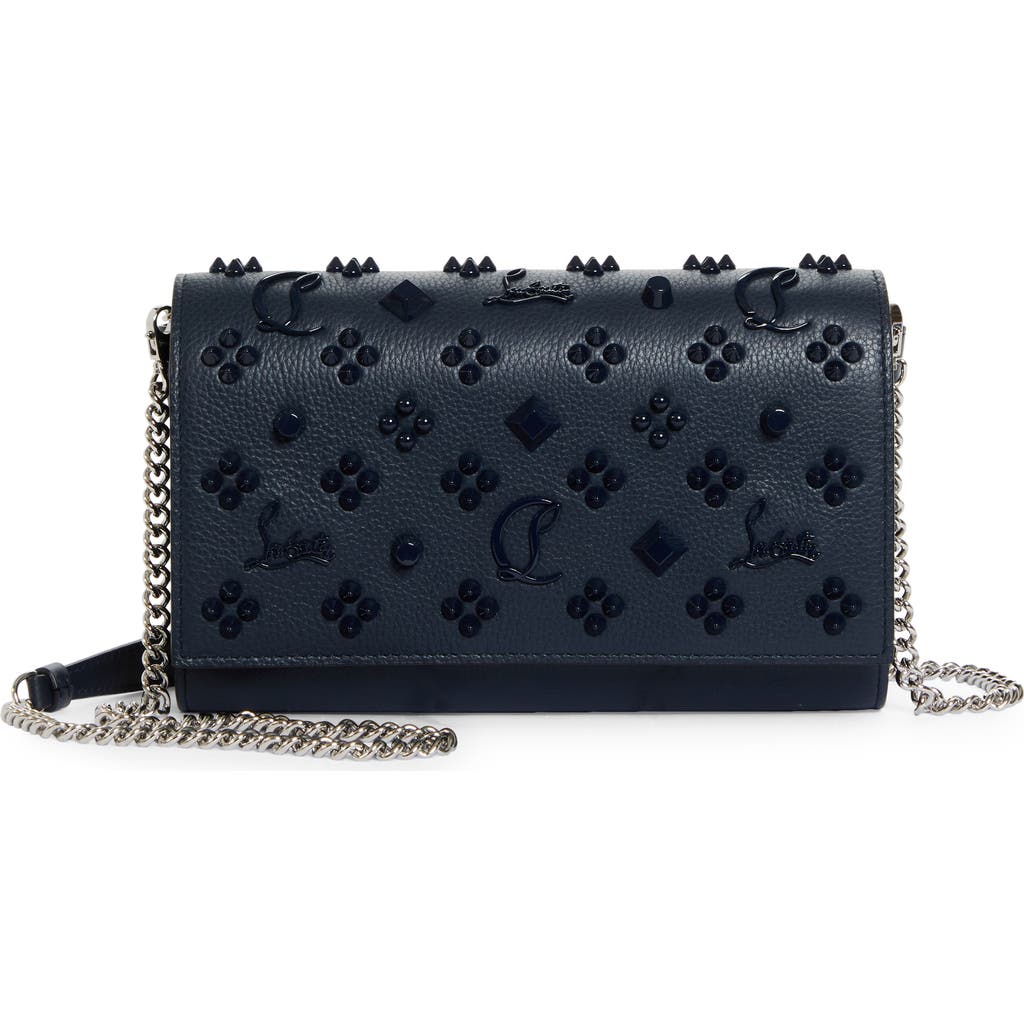 Christian Louboutin Paloma Empire Calfskin Clutch In Bl1u Navy