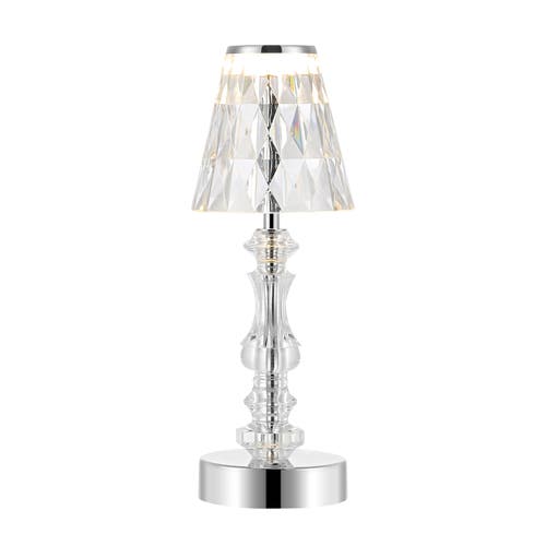 JONATHAN Y JONATHAN Y LILLIAN BOHEMIAN CLASSIC ACRYLIC RECHARGEABLE INTEGRATED PORTABLE LED TABLE LAMP 