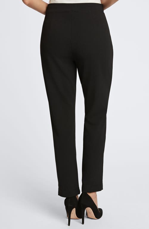 Foxcroft Louisa Crepe Knit Ankle Pants In Black