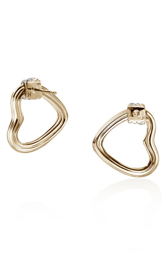 Shop John Hardy Bamboo Collection Heart Stud Earrings In Gold