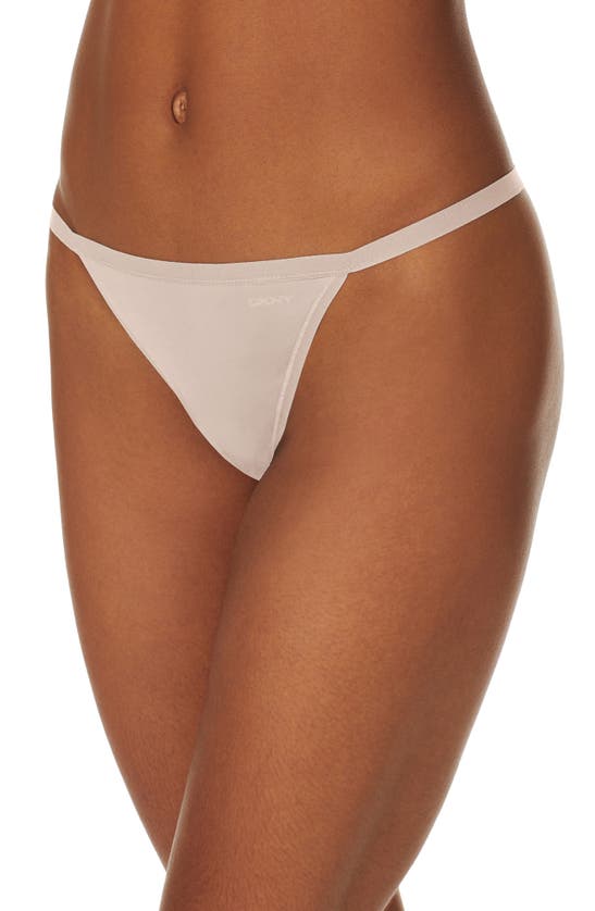 Shop Dkny Active Comfort String Thong In Blush