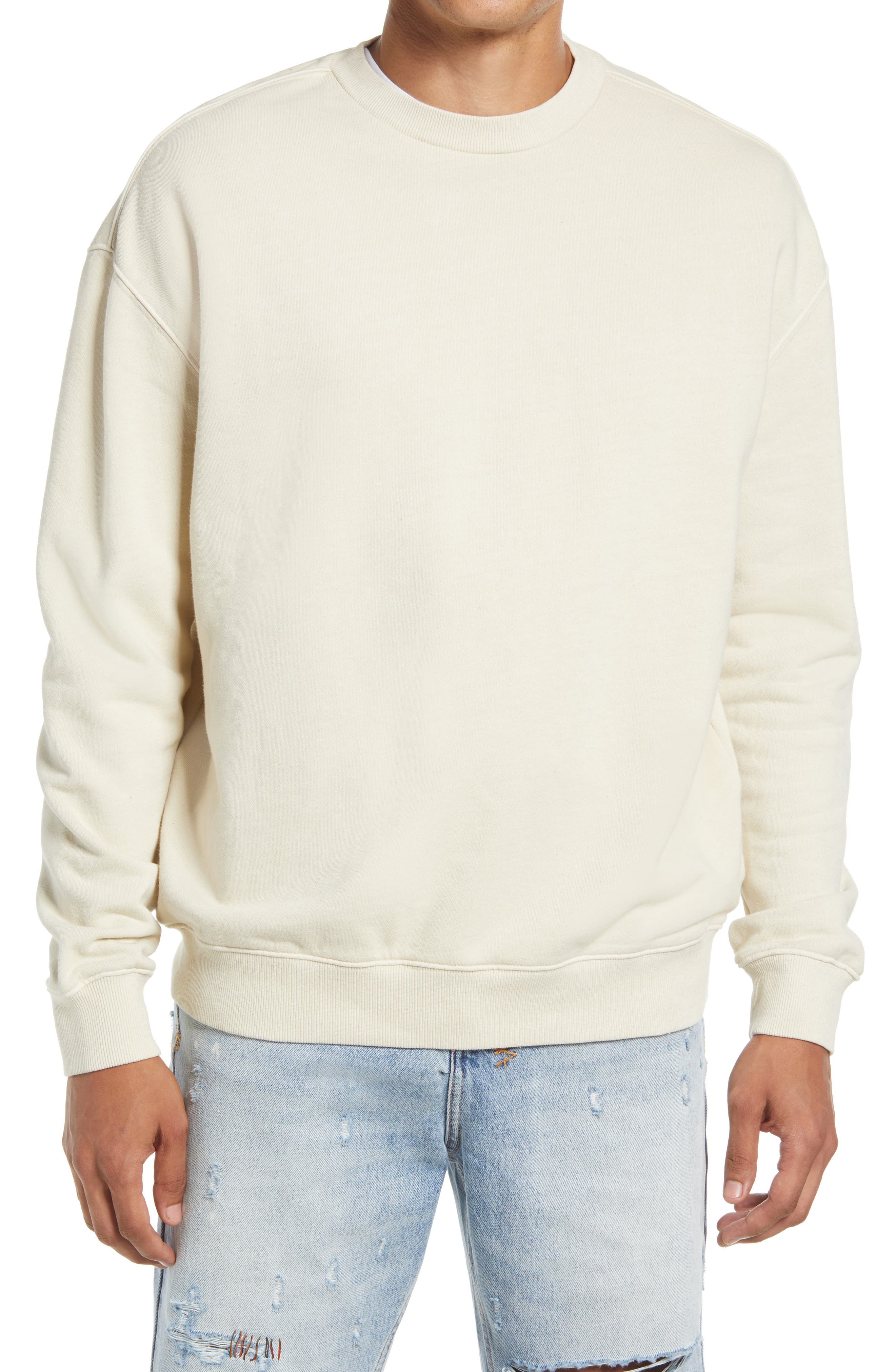 beige crew neck jumper