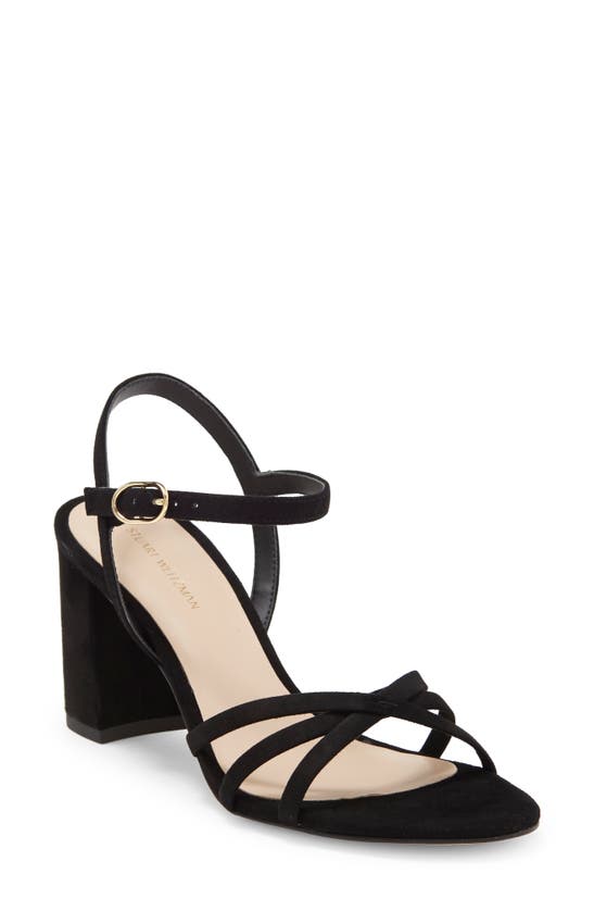Stuart Weitzman Starla 75 Block Heel Sandal In Black
