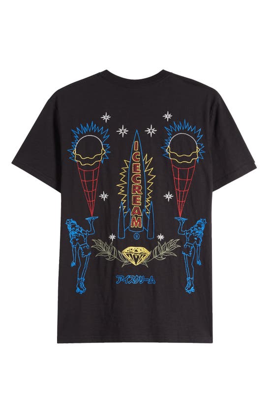 Shop Icecream Chains Oversize Embroidered T-shirt In Black