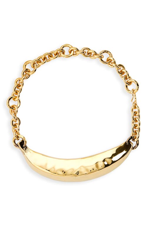 Shop Chloé Banana Necklace In Vintage Gold