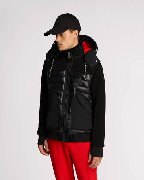 Alpenhaus Nimbus Lightweight Mixed Media Hybrid Bomber Jacket In Black