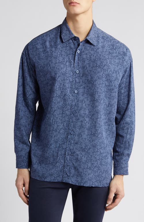 BOSS Drew Button-Up Shirt Blue at Nordstrom,