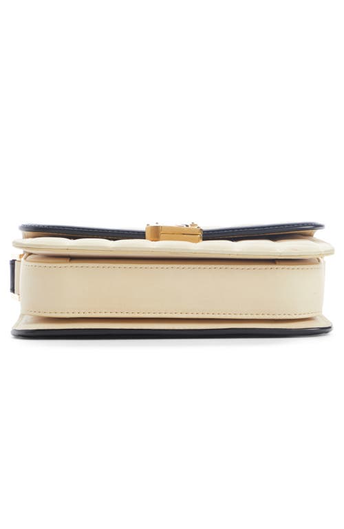 Saint Laurent Small Solferino Brushed Leather Bag In Burro/nero