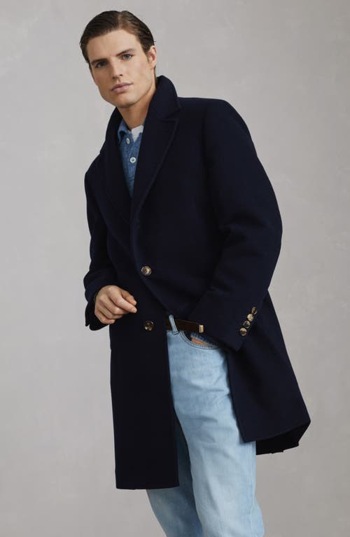 Shop Brunello Cucinelli Double Beaver Coat In Navy Blue