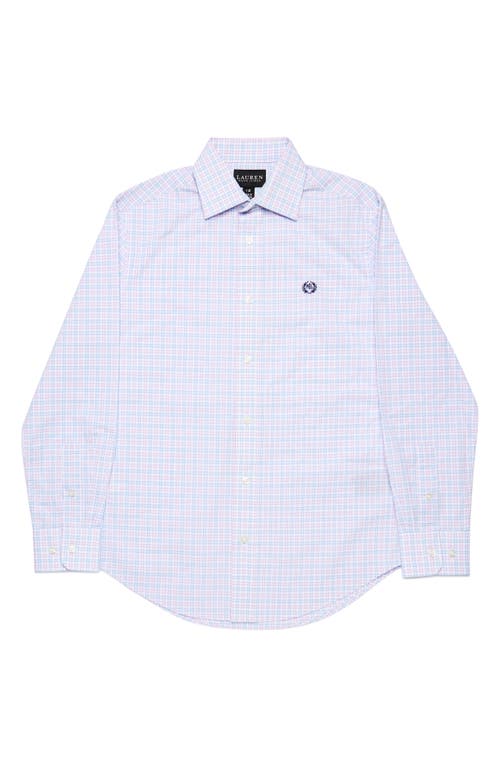 Shop Ralph Lauren Kids' Check Dress Shirt In Blue/pink