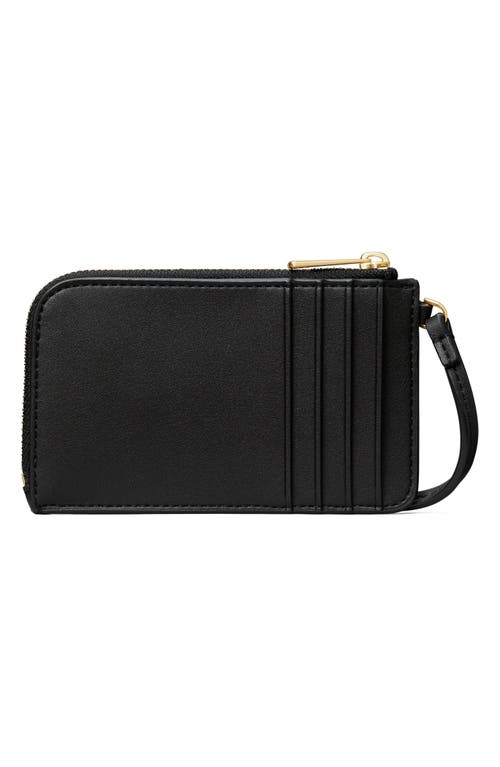 Shop Tory Burch Ella Bio Zip Card Case In Black