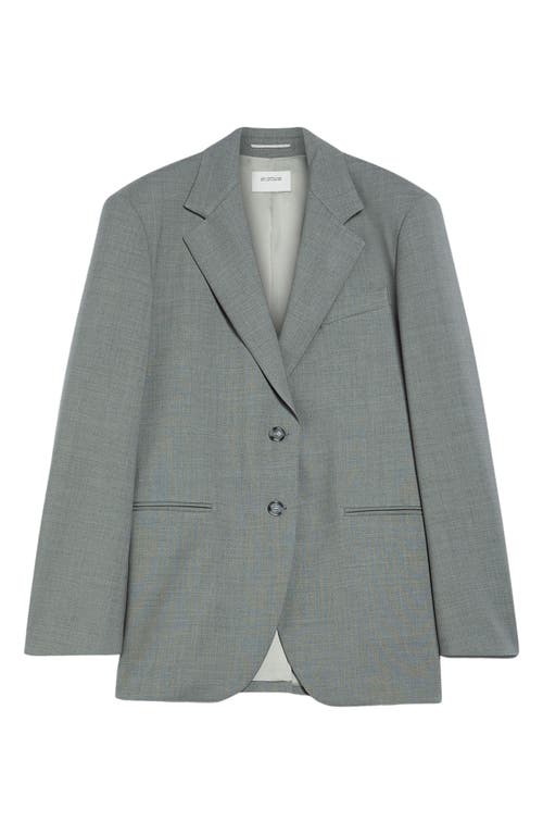 Shop Sportmax Oversize Single Breasted Wool Blazer In Light Grey