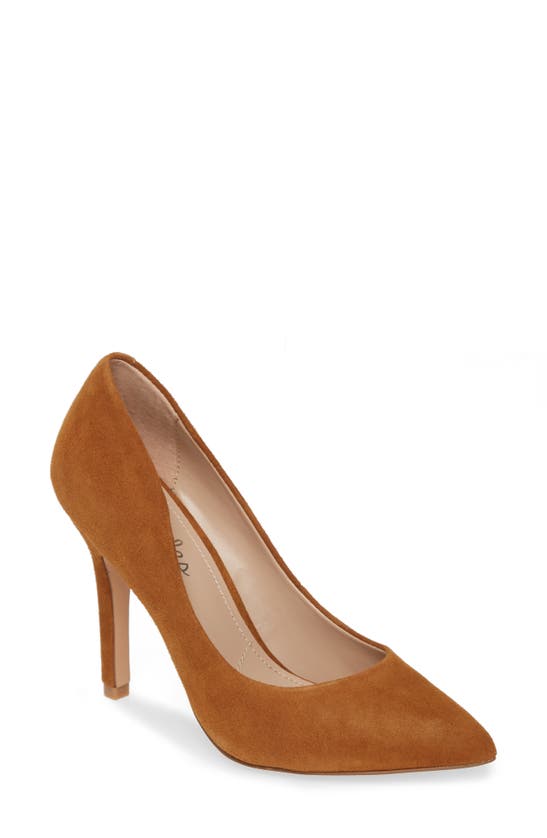 Charles By Charles David Maxx Pointed Toe Pump In Amber Suede