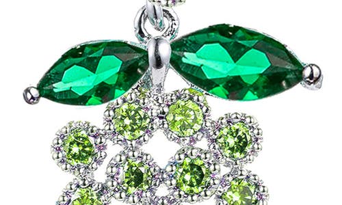 Eye Candy Los Angeles Grape Cz Drop Earrings In Green