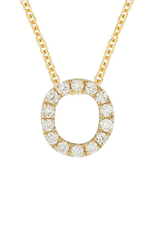 Bony Levy 18k Gold Pavé Diamond Initial Pendant Necklace In 18k Yellow Gold - O