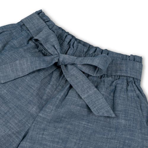 Shop Hope & Henry Organic Cinch Waist Short In Blue Chambray