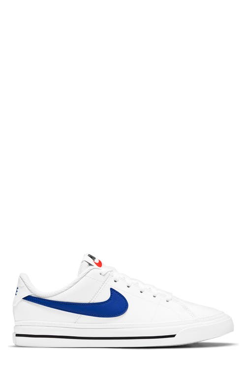 Shop Nike Kids' Court Legacy Sneaker In White/game Royal