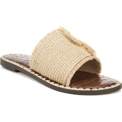 Sam Edelman Glenda Fringe Slide Sandal, Beige