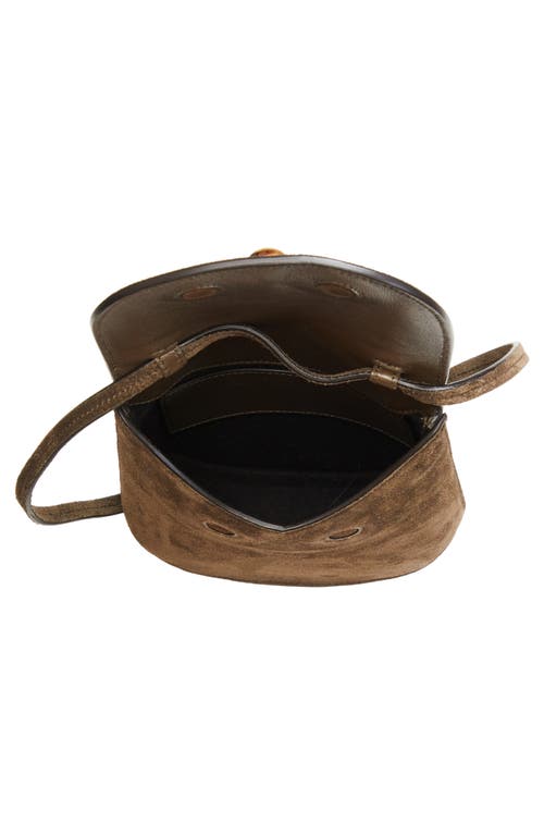 Savette Tondo Suede Crossbody Pouch In Mink