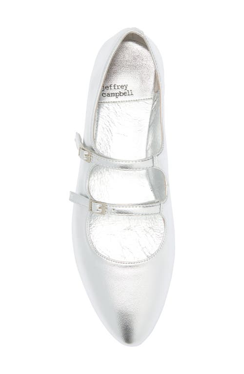 Jeffrey Campbell Flatz Mary Jane Flat In Silver