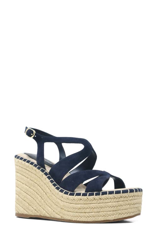 Kenneth Cole New York Solace Platform Wedge Sandal Navy Suede at Nordstrom,