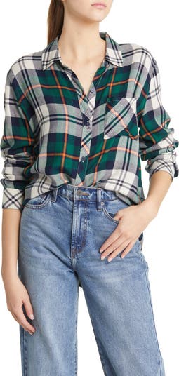 Lucky Brand Women's Cloud Plaid Boyfriend Shirt, Black Beauty Plaid,  X-Small : : Clothing, Shoes & Accessories