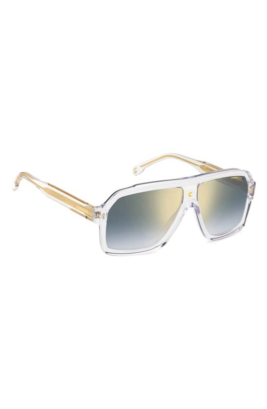 Carrera Eyewear 60mm Gradient Polarized Rectangular Sunglasses In Natural