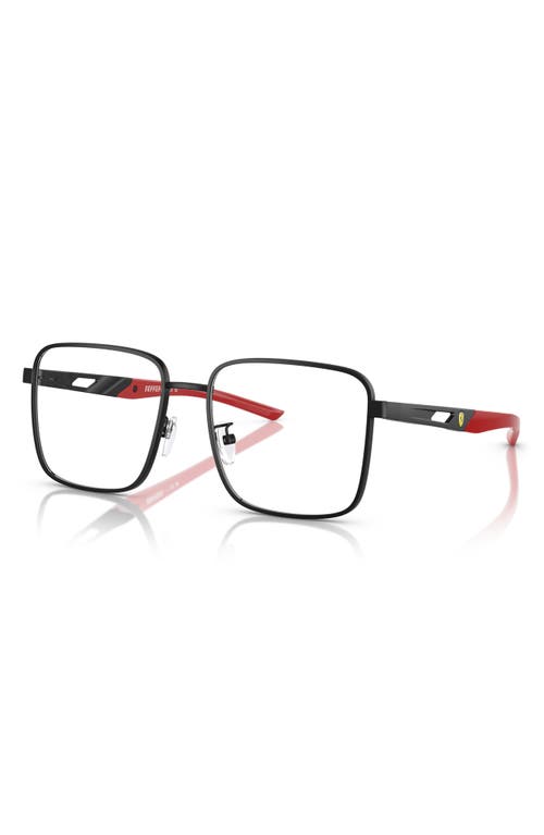 Scuderia Ferrari 56mm Square Optical Glasses In Matte Black