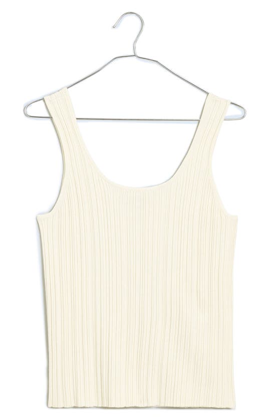 Shop Madewell The Signature Knit Scoop Neck Sweater Tank In Bright Ivory