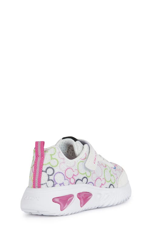 Shop Geox X Disney Kids' Assister Light-up Sneaker In White/multicolor