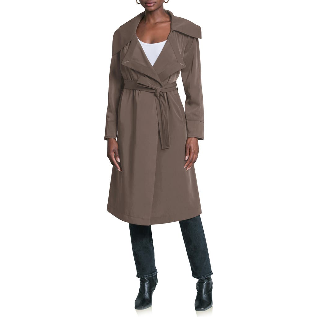 Shop Avec Les Filles Belted Drape Trench Coat In Reishi