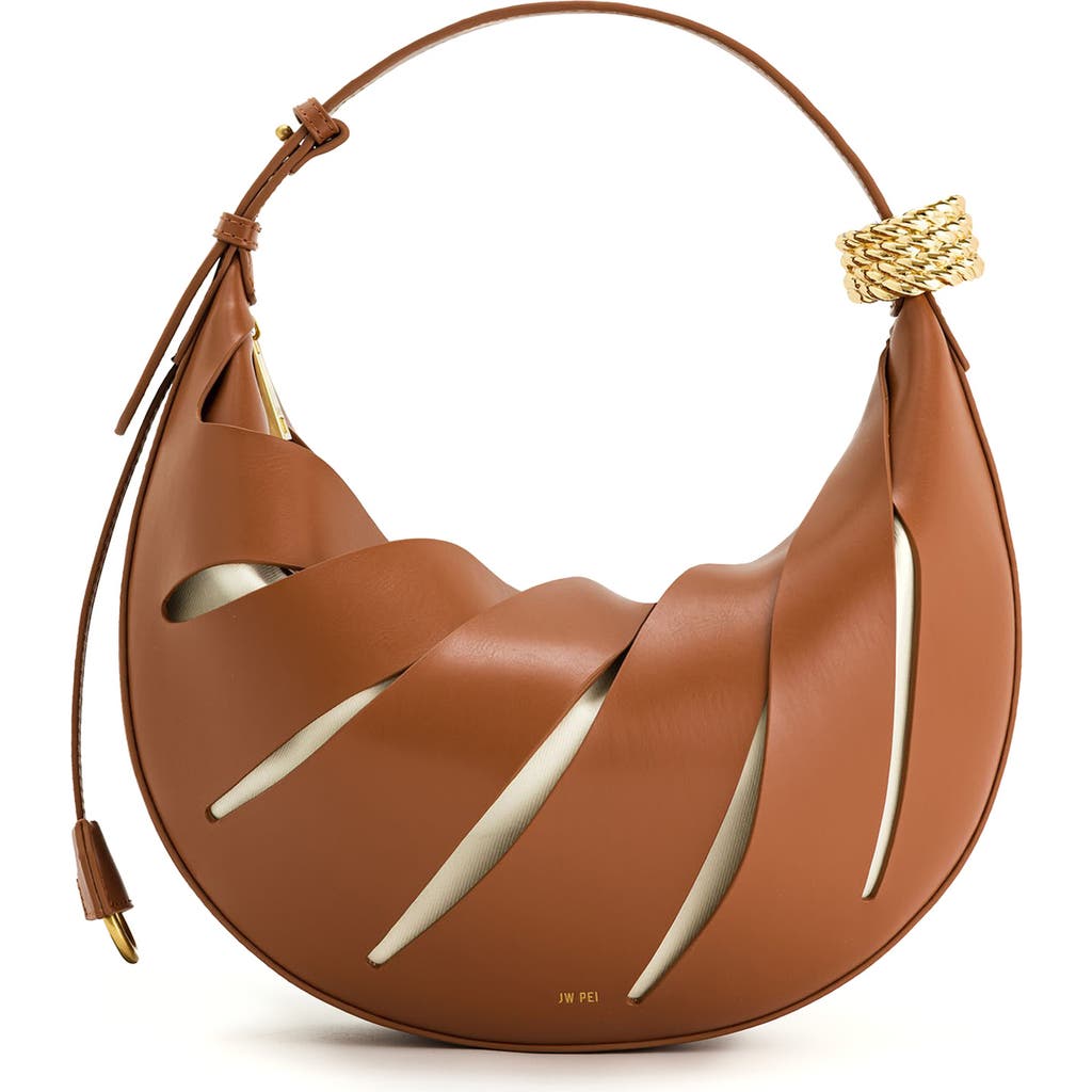 JW PEI Jana Hollow Out Faux Leather Shoulder Bag in Brown