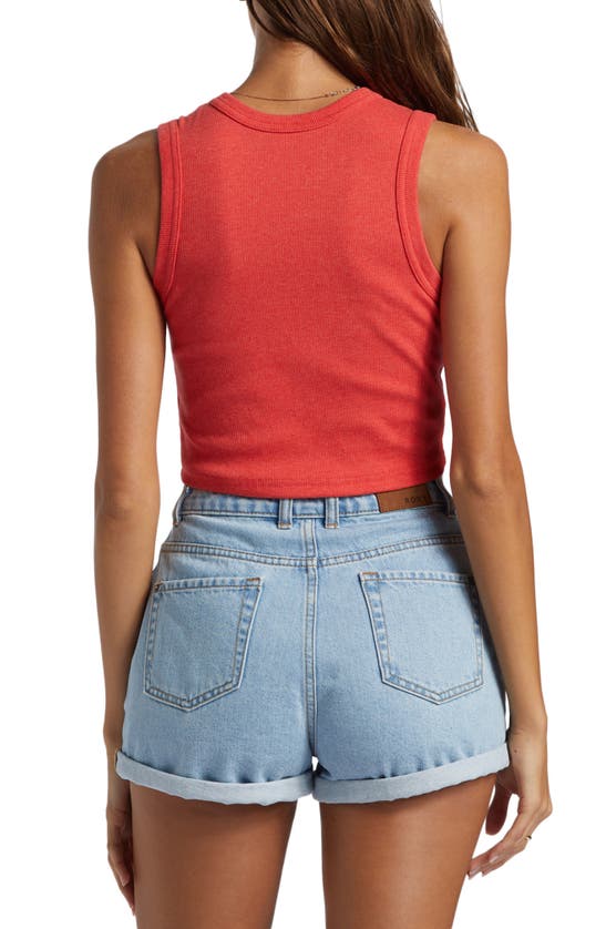 Shop Roxy Roxify Sleeveless Rib Crop Top In Hibiscus