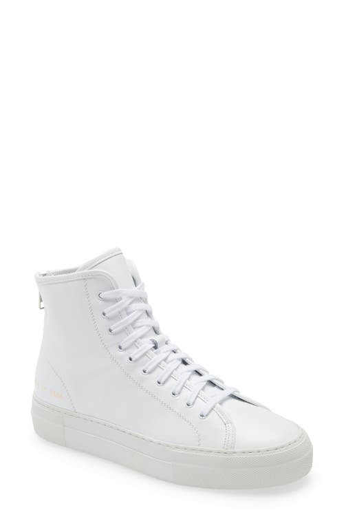 Shop Common Projects Tournament High Super Sneaker In White/white