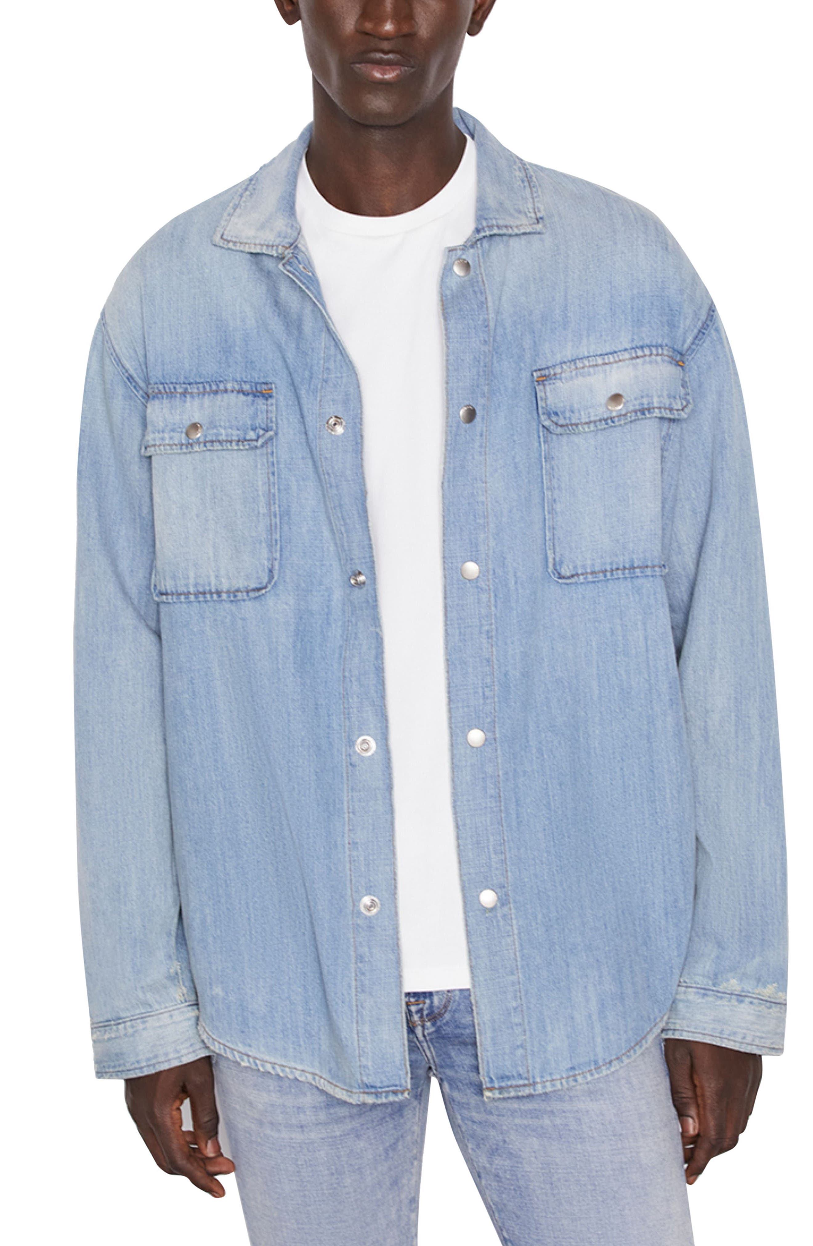 FRAME Denim Button-Up Shirt in Victoire at Nordstrom, Size Large