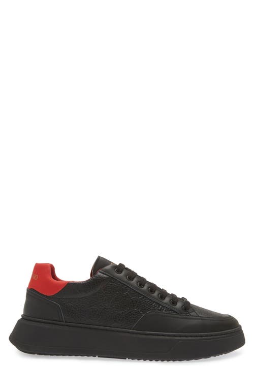 Valentino By Mario Valentino Tommy Low Top Sneaker In Black Amaranto