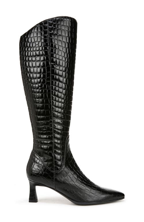 Naturalizer Deesha Pointed Toe Knee High Kitten Heel Boot In Black