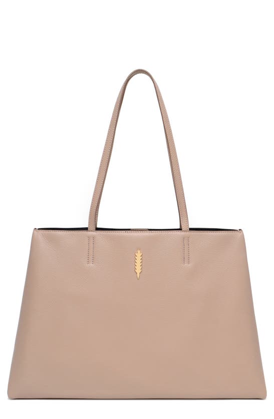 Shop Thacker Janie Leather Tote Bag In Cappuccino