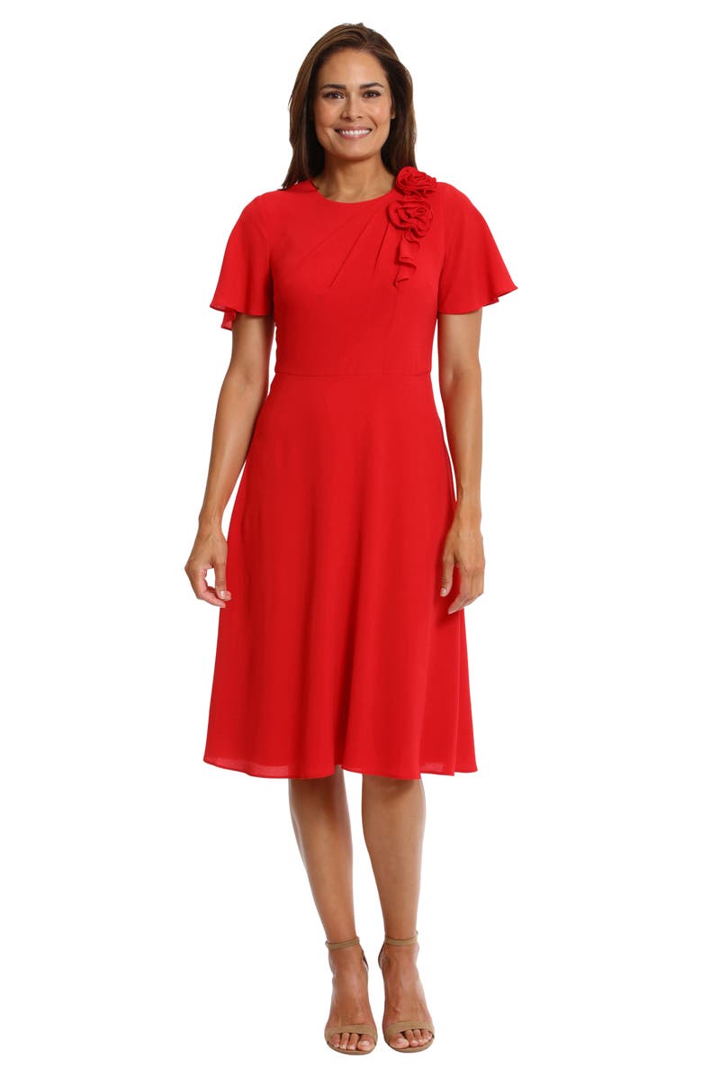 London Times Rosette Flutter Sleeve Dress | Nordstromrack