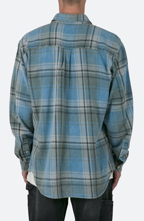 Mnml Washed Plaid Button-up Shirt In Blue/black