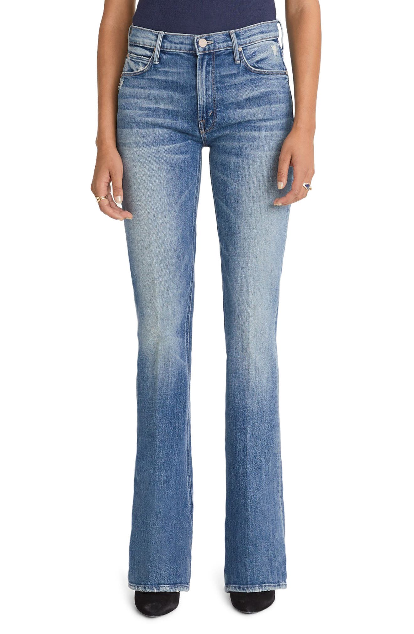 mother runaway skinny flare jeans