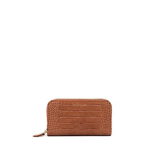 Teddy Blake Zipwallet Croco in Camel Brown Cover