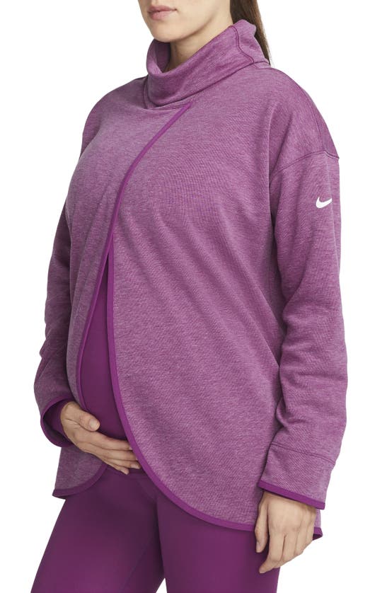 Nike Maternity Reversible Pullover In Viotech/ Heather/ White